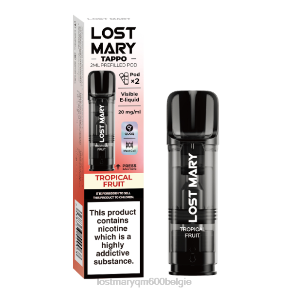 LOST MARY belgie verloren mary tappo voorgevulde peulen - 20 mg - 2 stuks 48446182 tropisch fruit