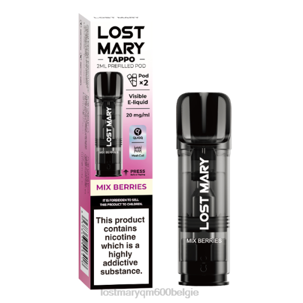LOST MARY puffs verloren mary tappo voorgevulde peulen - 20 mg - 2 stuks 48446183 bessen mengen