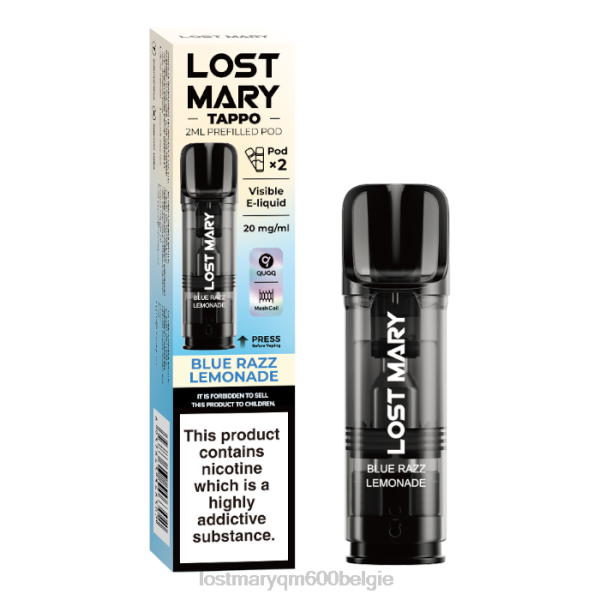 LOST MARY vape bestellen verloren mary tappo voorgevulde peulen - 20 mg - 2 stuks 48446181 blauwe razz-limonade
